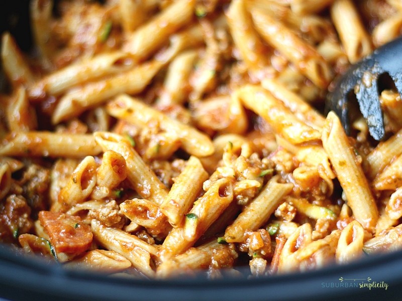 Crockpot Pizza Casserole - Suburban Simplicity