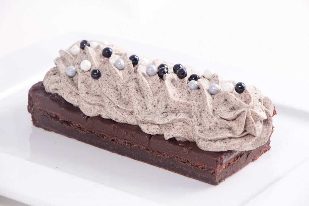 chocolate cake with The Grey Stuff on top