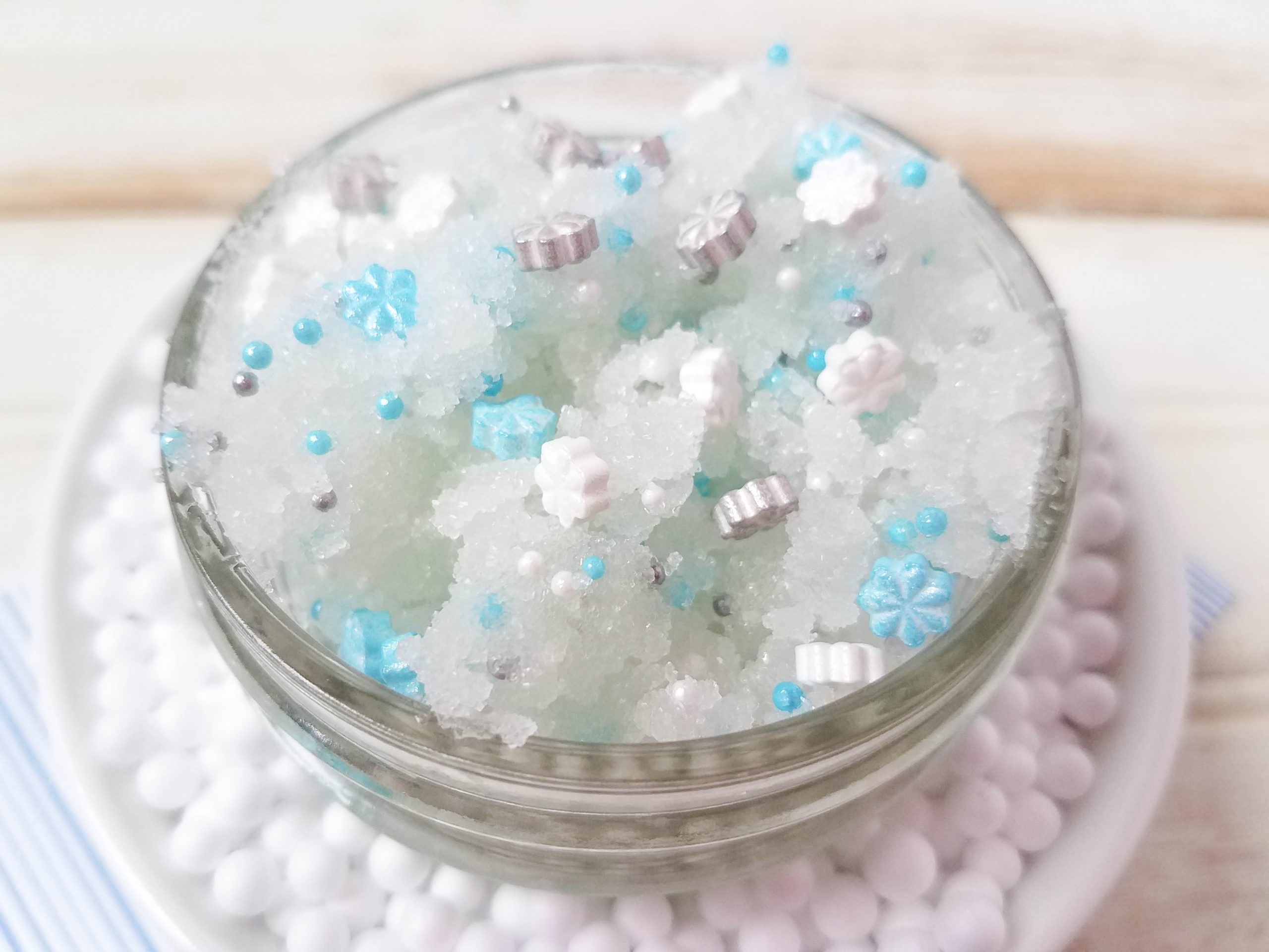 jar with sugar scrub