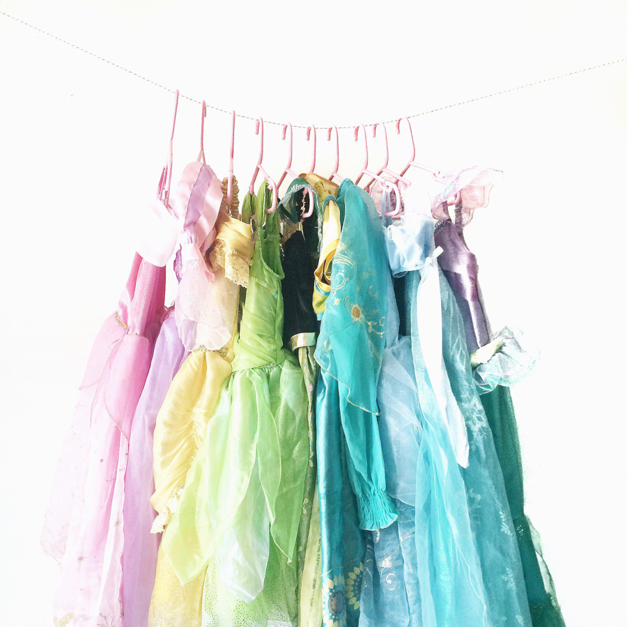 princess dresses hanging