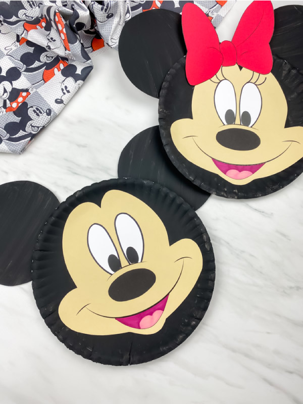 Minnie and Mickey paper plate craft