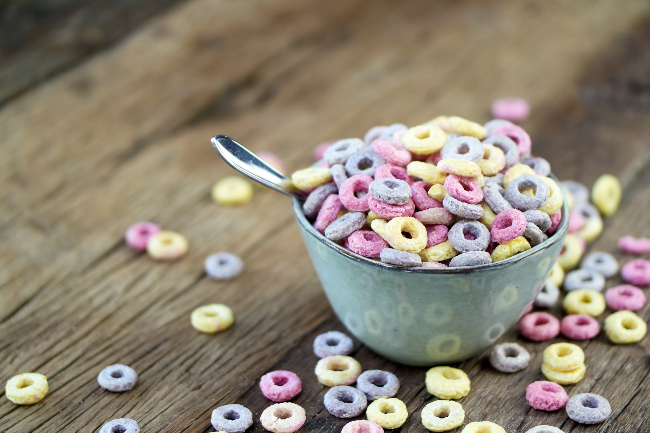 bowl of colorful cereal