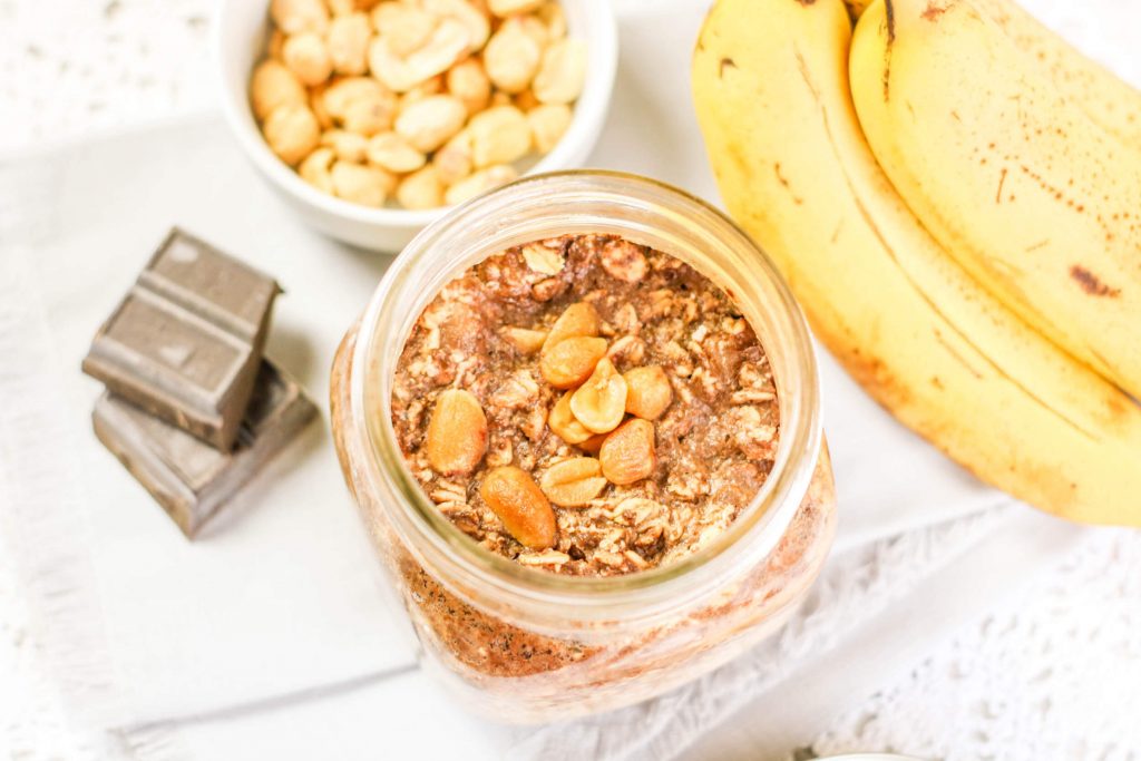 chubby hubby banana chocolate overnight oats
