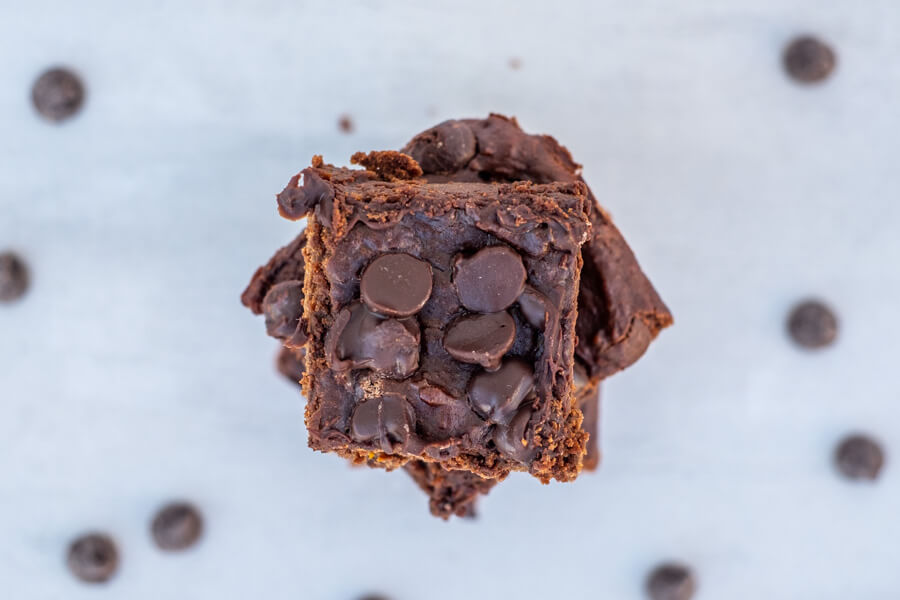 A pile of chocolate Butternut Squash Brownies